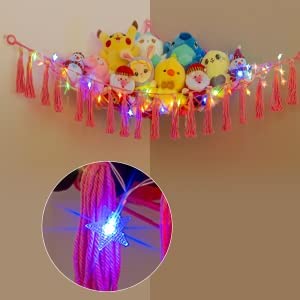 For US,Stuffed Animal Net or Hammock with LED Light and Colorful