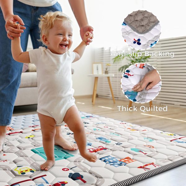 Car Theme Baby Play Mat - Waterproof, Non-Slip & Portable