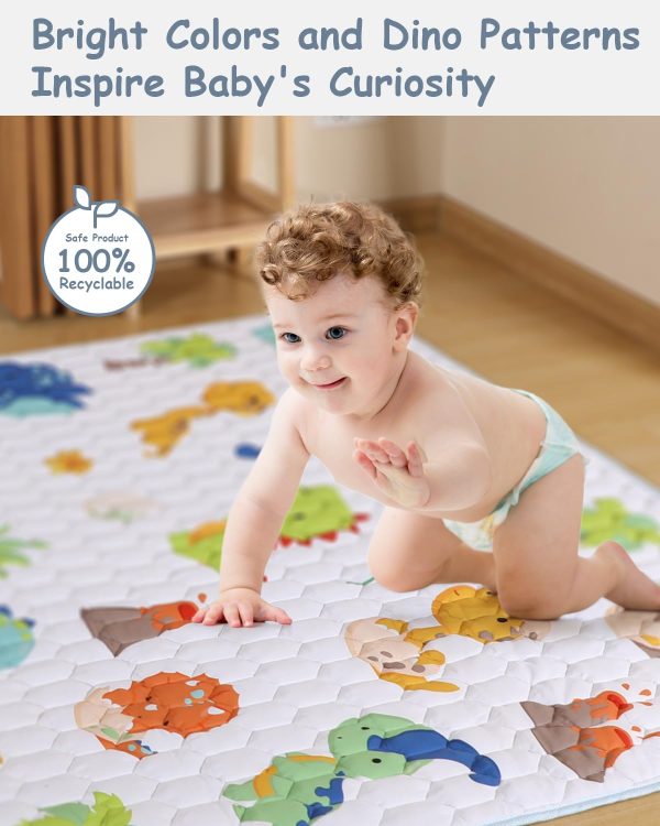 Dinosaur Baby Play Mat - Non-Slip, Cushioned & Washable