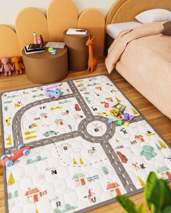 Letter Car Baby Play Mat - Waterproof, Non-Slip & Cushioned