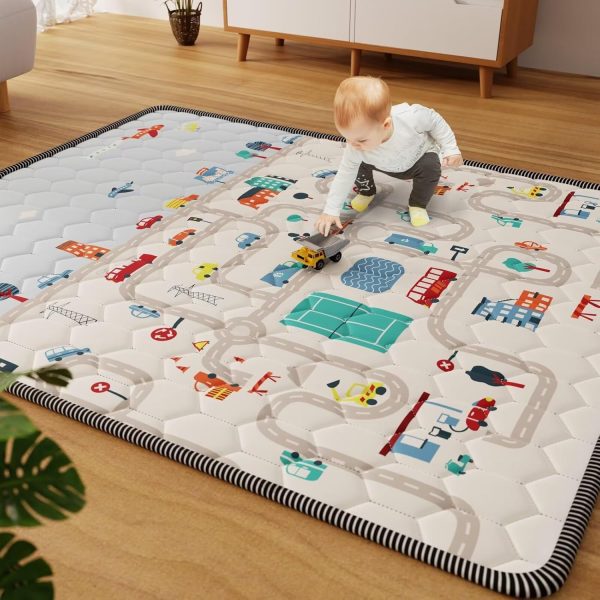 Car Theme Baby Play Mat - Waterproof, Non-Slip & Portable