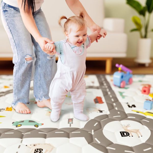 Letter Car Baby Play Mat - Waterproof, Non-Slip & Cushioned