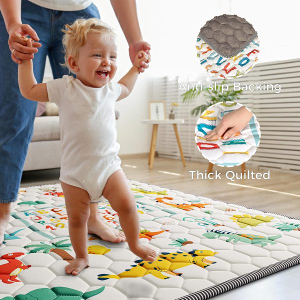 Letter Dino Baby Play Mat - Waterproof, Non-Slip & Cushioned