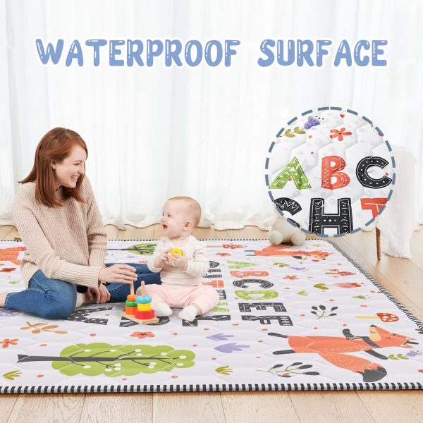 Letter Fox Baby Play Mat - Waterproof, Non-Slip & Cushioned