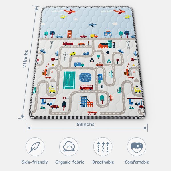 Car Theme Baby Play Mat - Waterproof, Non-Slip & Portable