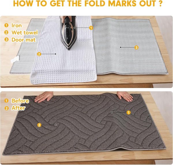 Door Mat - Non-Slip & Absorbent | Dark Gray Knot Design