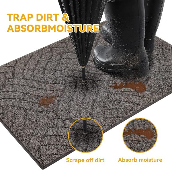 Door Mat - Non-Slip & Absorbent | Dark Gray Knot Design