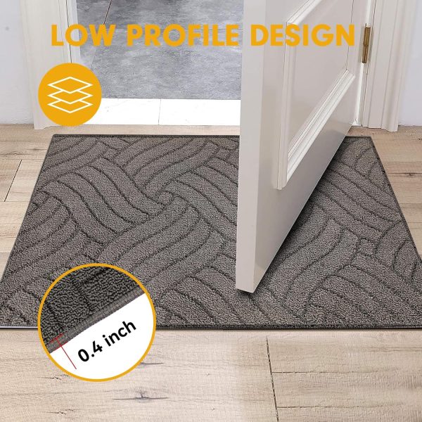 Door Mat - Non-Slip & Absorbent | Dark Gray Knot Design