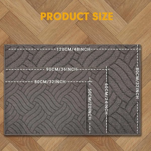 Door Mat - Non-Slip & Absorbent | Dark Gray Knot Design