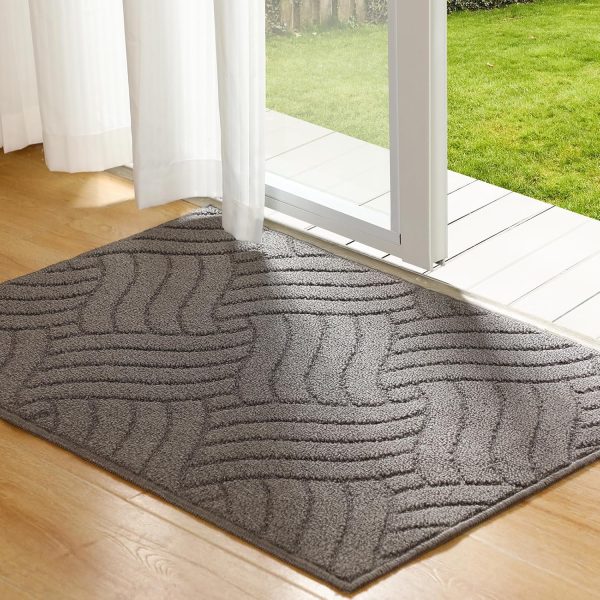 Door Mat - Non-Slip & Absorbent | Dark Gray Knot Design