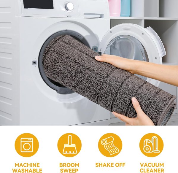 Door Mat - Non-Slip & Absorbent | Dark Gray Line Pattern