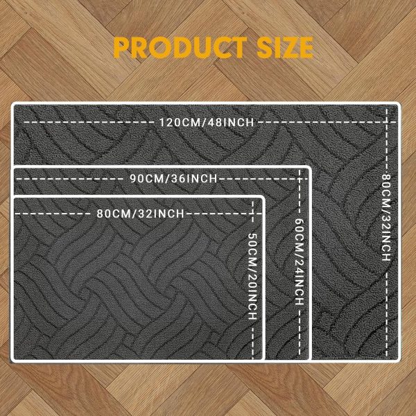 Door Mat - Non-Slip & Absorbent | Charcoal Gray Knot Design