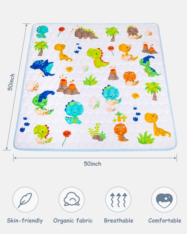 Dinosaur Baby Play Mat - Non-Slip, Cushioned & Washable