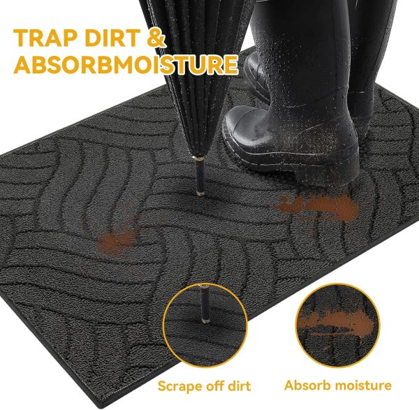 Door Mat - Non-Slip & Absorbent | Charcoal Gray Knot Design