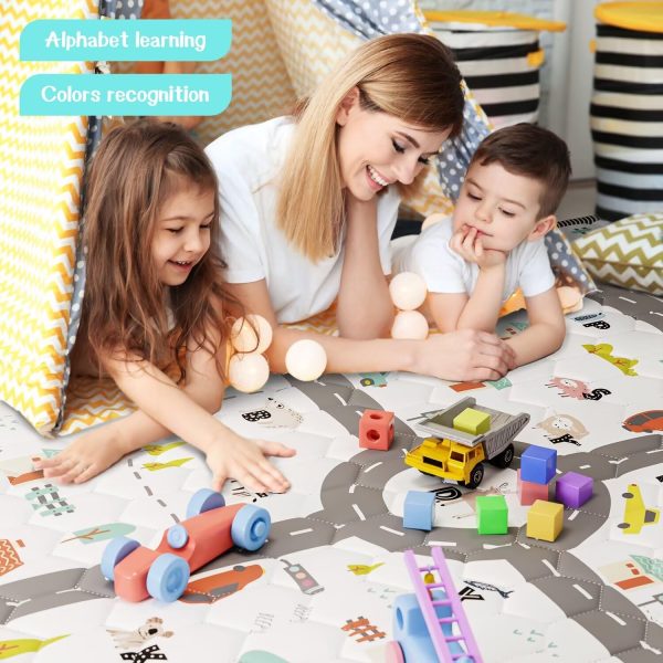Letter Car Baby Play Mat - Waterproof, Non-Slip & Cushioned