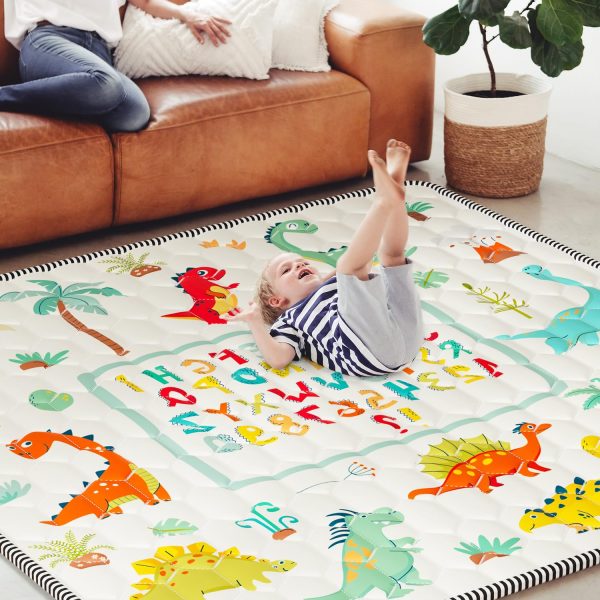 Letter Dino Baby Play Mat - Waterproof, Non-Slip & Cushioned