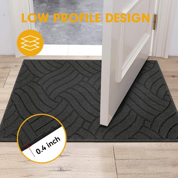 Door Mat - Non-Slip & Absorbent | Charcoal Gray Knot Design