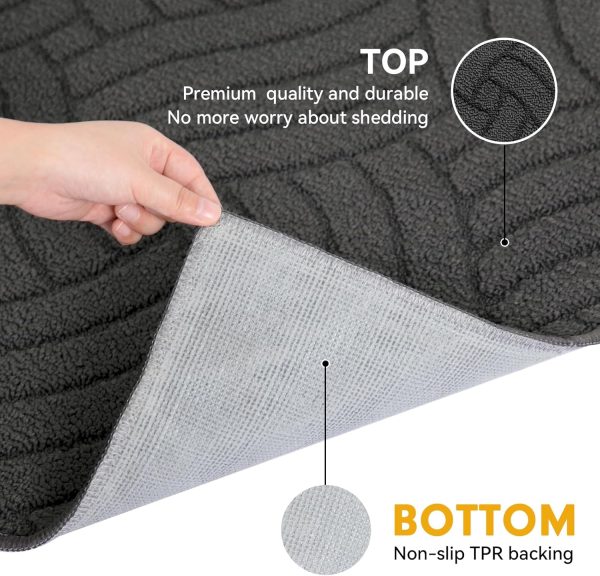 Door Mat - Non-Slip & Absorbent | Charcoal Gray Knot Design