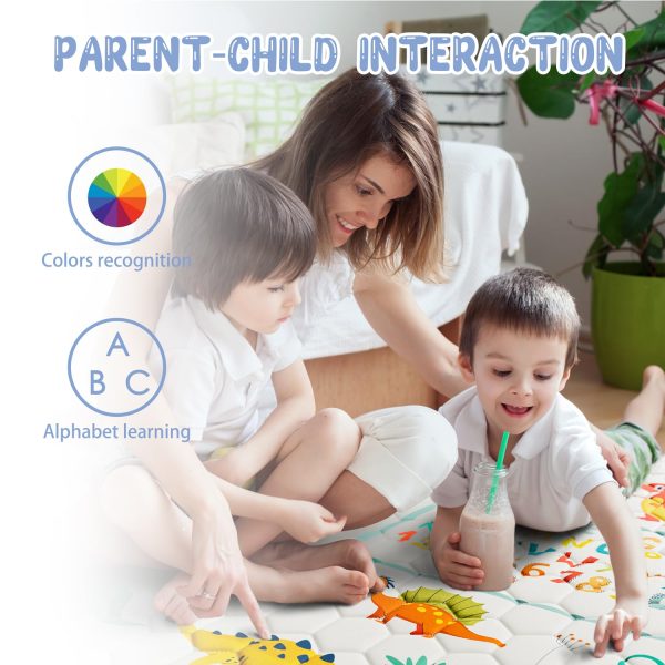 Letter Dino Baby Play Mat - Waterproof, Non-Slip & Cushioned