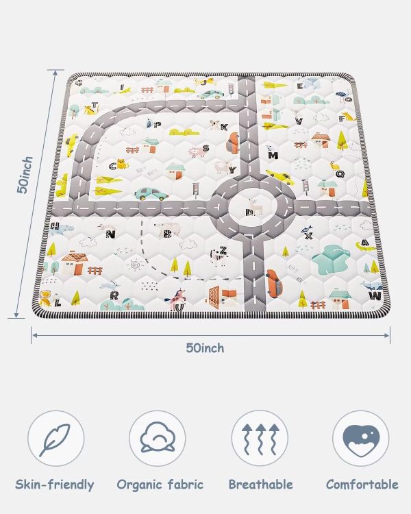 Letter Car Baby Play Mat - Waterproof, Non-Slip & Cushioned