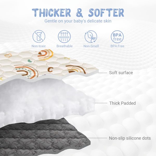 Boho Rainbow Baby Play Mat - Non-Slip, Cushioned & Washable