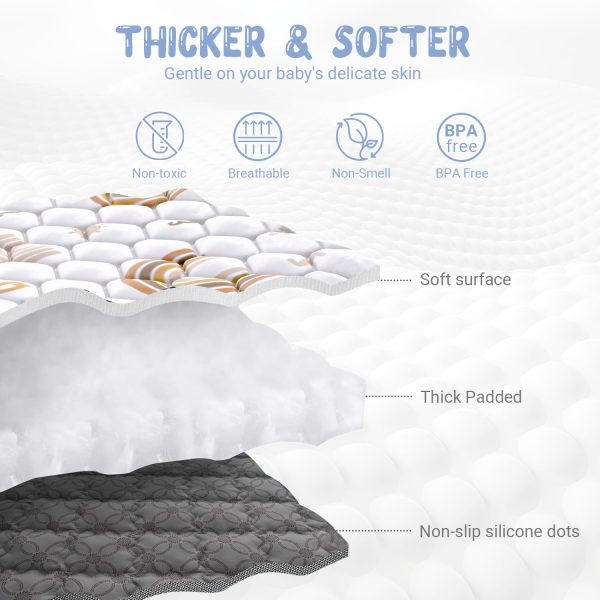 Boho Rainbow White Baby Play Mat - Non-Slip & Educational