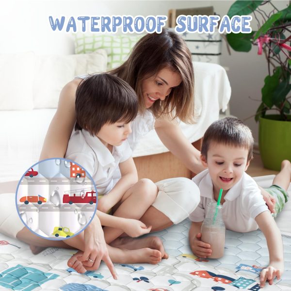 Car Theme Baby Play Mat - Waterproof, Non-Slip & Portable